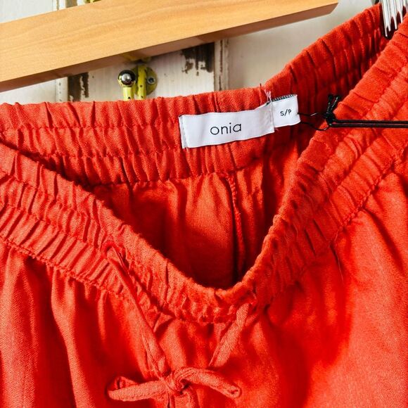 Onia NWT Chole Wide Pants in Spanish Red - Picture 6 of 11